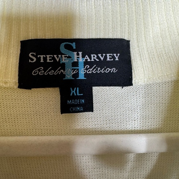 Steve Harvey Celebrity Edition Cream Sweater 1/4 Zip Textured Stripe Detail NWT - Picture 2 of 10